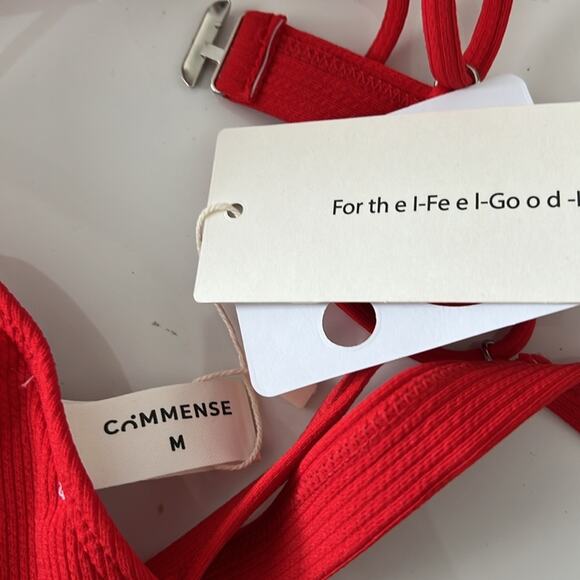 NWT REVOLVE & HOLIDAY VACAY lovers COMMENSE 2 PIECE SWIMSUIT red high waist… - Picture 6 of 8